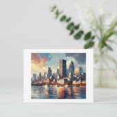 Montreal Skyline, Postkarte (Stehend Vorderseite)