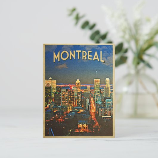 Montreal Skyline Postkarte (Stehend Vorderseite)