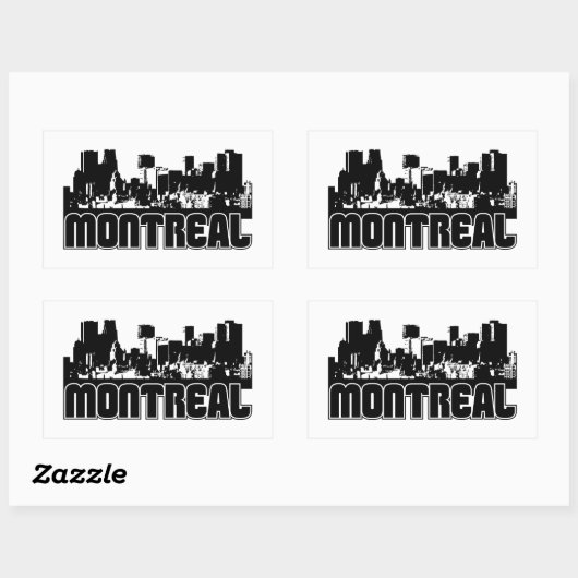 Montreal Skyline Rechteckiger Aufkleber (Blatt)