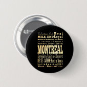 Montreal-Stadt der Kanada-Typografie-Kunst Button (Vorne & Hinten)