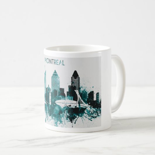 Montreal-Stadt-Skyline Kaffeetasse (VorderseiteRechts)