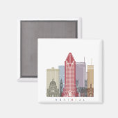 Montreal-V2-Skyline-Poster Magnet (Vorderseite/Rückseite)