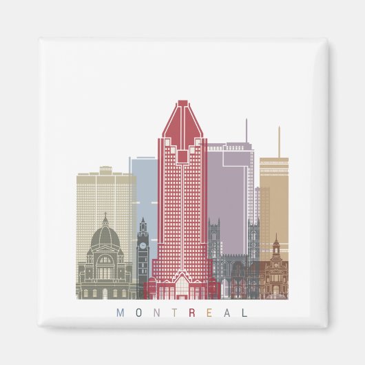 Montreal-V2-Skyline-Poster Magnet (Vorne)