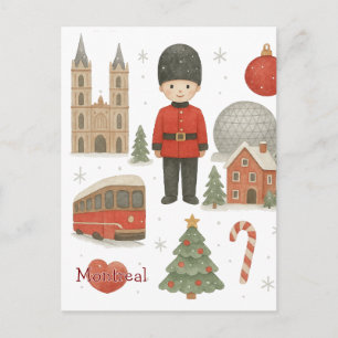 Montreal Weihnachts-Wasserfarbe Gemütlicher Wint Postkarte
