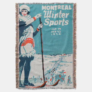 Montreal Wintersport Vintage Poster Skiing 1924 Decke