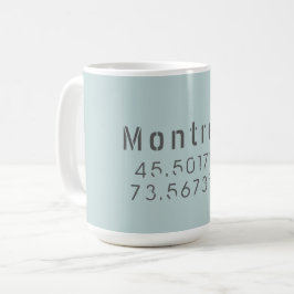 Montrealer Breitengrad und Länge Kaffeetasse
