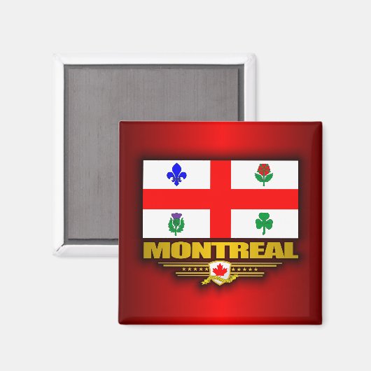 Montrealer Flagge Magnet (Vorderseite/Rückseite)