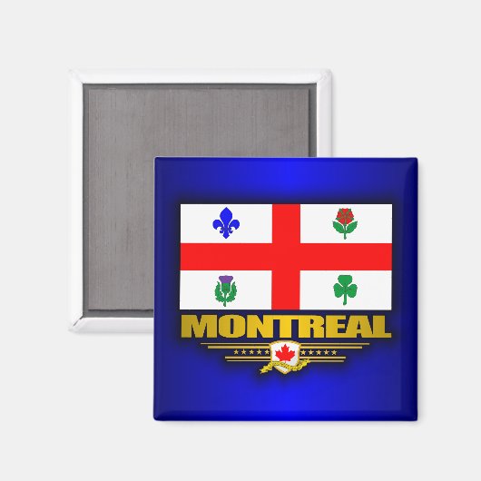 Montrealer Flagge Magnet (Vorderseite/Rückseite)