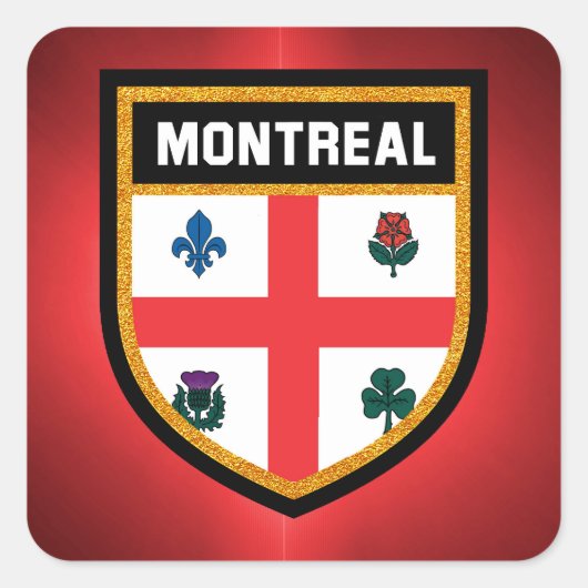 Montrealer Flagge Quadratischer Aufkleber (Vorderseite)