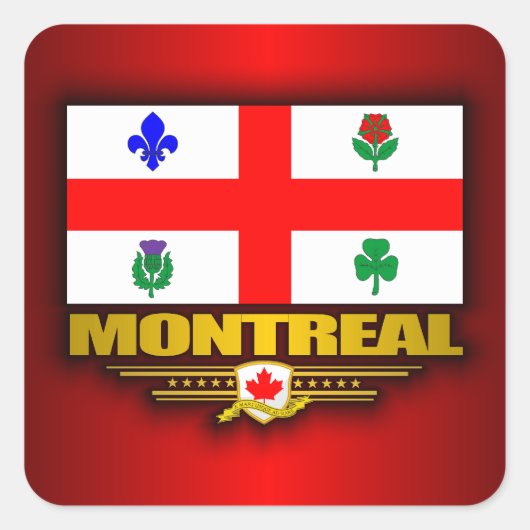 Montrealer Flagge Quadratischer Aufkleber (Vorderseite)