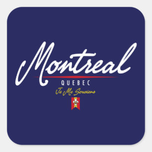 Montrealer Script Quadratischer Aufkleber
