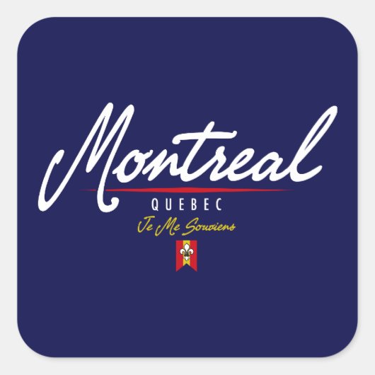 Montrealer Script Quadratischer Aufkleber (Vorderseite)