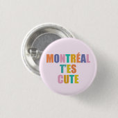 Montrealer Stadttypografie modern farbenfroh Button (Vorne & Hinten)