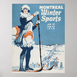 Montrealer Wintersport Vintag Poster