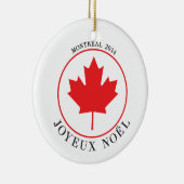 Montrealweihnachtsverzierung 2014 (Joyeux Noël) Keramikornament (Rechts)