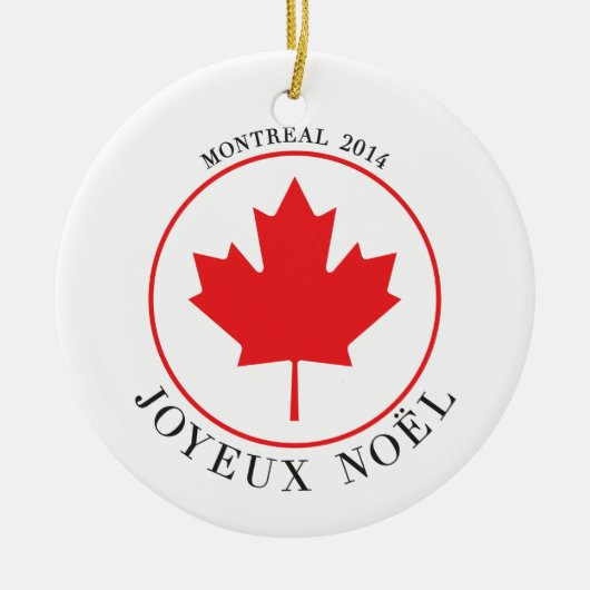 Montrealweihnachtsverzierung 2014 (Joyeux Noël) Keramikornament (Vorne)
