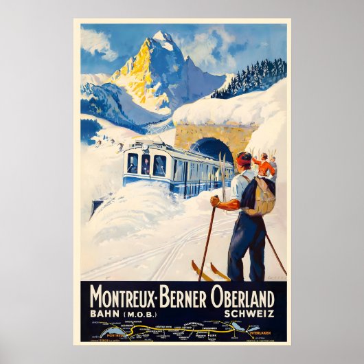 Montreux Berner Oberland Schweizer Alpen Schweiz Poster (Vorne)