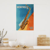 Montreux Jazz Festival Poster Retro Saxophone Art (Küche)