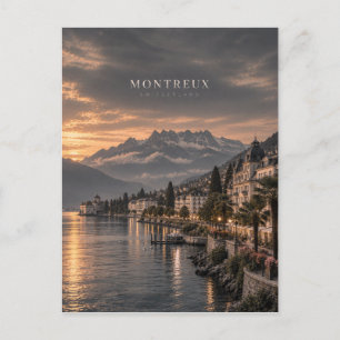 Montreux Kino-Monochrom-Kunst Postkarte