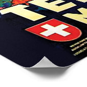 Montreux, Landschaft, Berge, See, Schweiz Poster (Ecke)