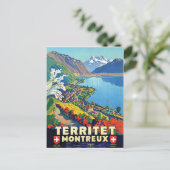 Montreux, Landschaft, Berge, See, Schweiz Postkarte (Stehend Vorderseite)