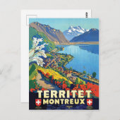 Montreux, Landschaft, Berge, See, Schweiz Postkarte (Vorne/Hinten)