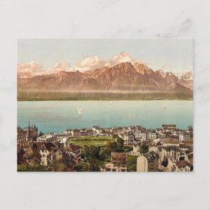 Montreux, Savoy Mountains, Genfer See, Schweiz Postkarte