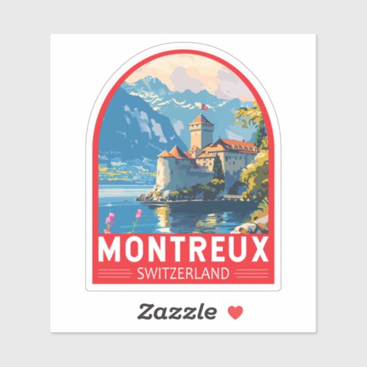 Montreux Schweiz Reisen Vintag Aufkleber (Blatt)