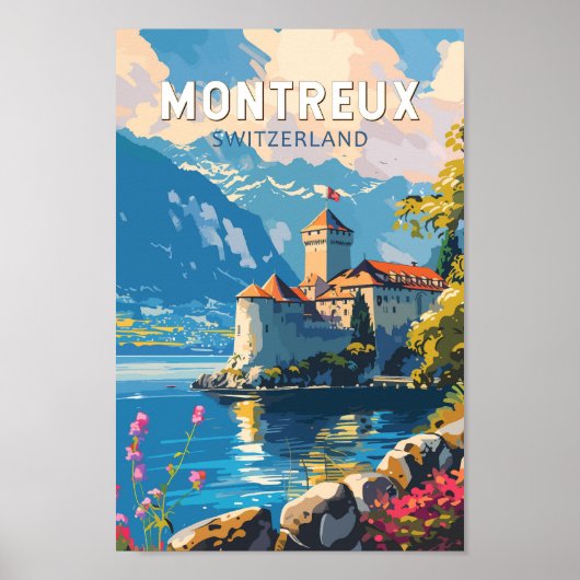 Montreux Schweiz Reisen Vintag Poster (Vorne)