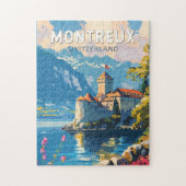 Montreux Schweiz Reisen Vintag Puzzle (Vertikal)