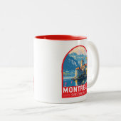 Montreux Schweiz Reisen Vintag Zweifarbige Tasse (VorderseiteRechts)