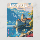 Montreux, Schweiz Reisen Vintage Postkarte (Vorderseite)