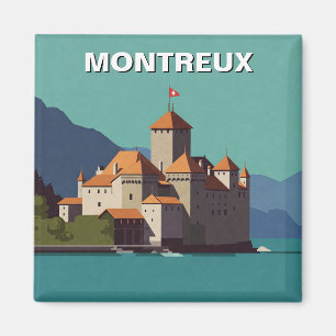 Montreux Schweiz Schloss Chillon Abstrakt Magnet