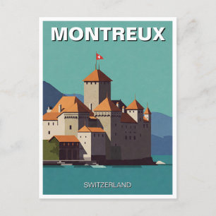Montreux Schweiz Schloss Chillon Abstrakt Postkarte