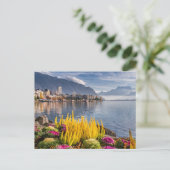 Montreux, Schweiz, Schöne Aussicht auf den Genfers Postkarte (Stehend Vorderseite)
