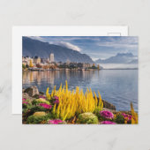 Montreux, Schweiz, Schöne Aussicht auf den Genfers Postkarte (Vorne/Hinten)