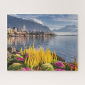 Montreux, Schweiz, Schöne Aussicht auf den Genfers Puzzle (Horizontal)