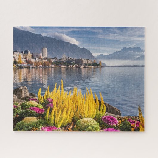Montreux, Schweiz, Schöne Aussicht auf den Genfers Puzzle (Horizontal)