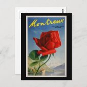 Montreux Schweiz, Vintage Travel Poster, Postkarte (Vorne/Hinten)