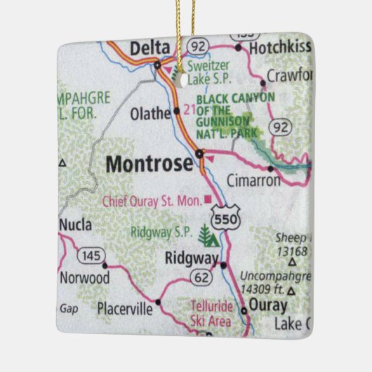 Montrose CO Map Keramikornament (Links)