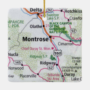 Montrose CO Map Keramikornament
