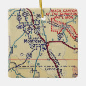 Montrose CO Vintag Map Keramikornament (Vorderseite)