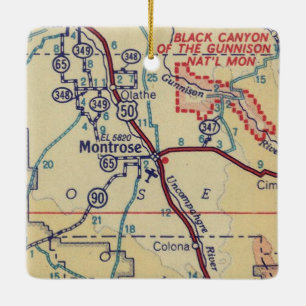 Montrose CO Vintage Karte Keramikornament