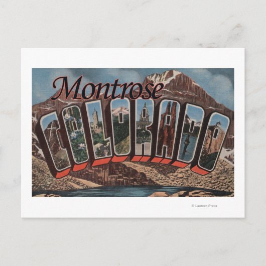 Montrose, Colorado - Große Buchstabenszenen Postkarte (Vorderseite)