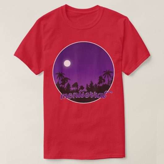 Montserrat bei Nacht mit Palms T - Shirt (Design vorne)