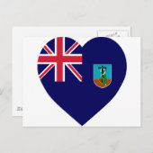 Montserrat Flag Herz Postkarte (Vorne/Hinten)