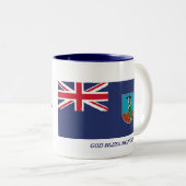 MONTSERRAT FLAG-Schrift, nach Maß weiß Zweifarbige Tasse (VorderseiteRechts)