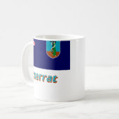 Montserrat-Flagge mit Namen Kaffeetasse (Vorderseite Links)