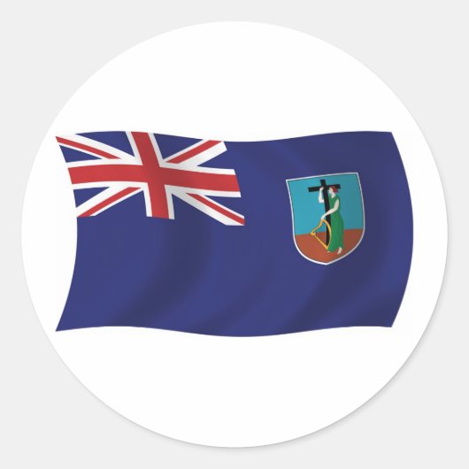 Montserrat-Flaggenaufkleber Runder Aufkleber (Vorderseite)