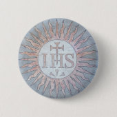Montserrat Jesuit IHS Christogram Emblem Button (Vorderseite)
